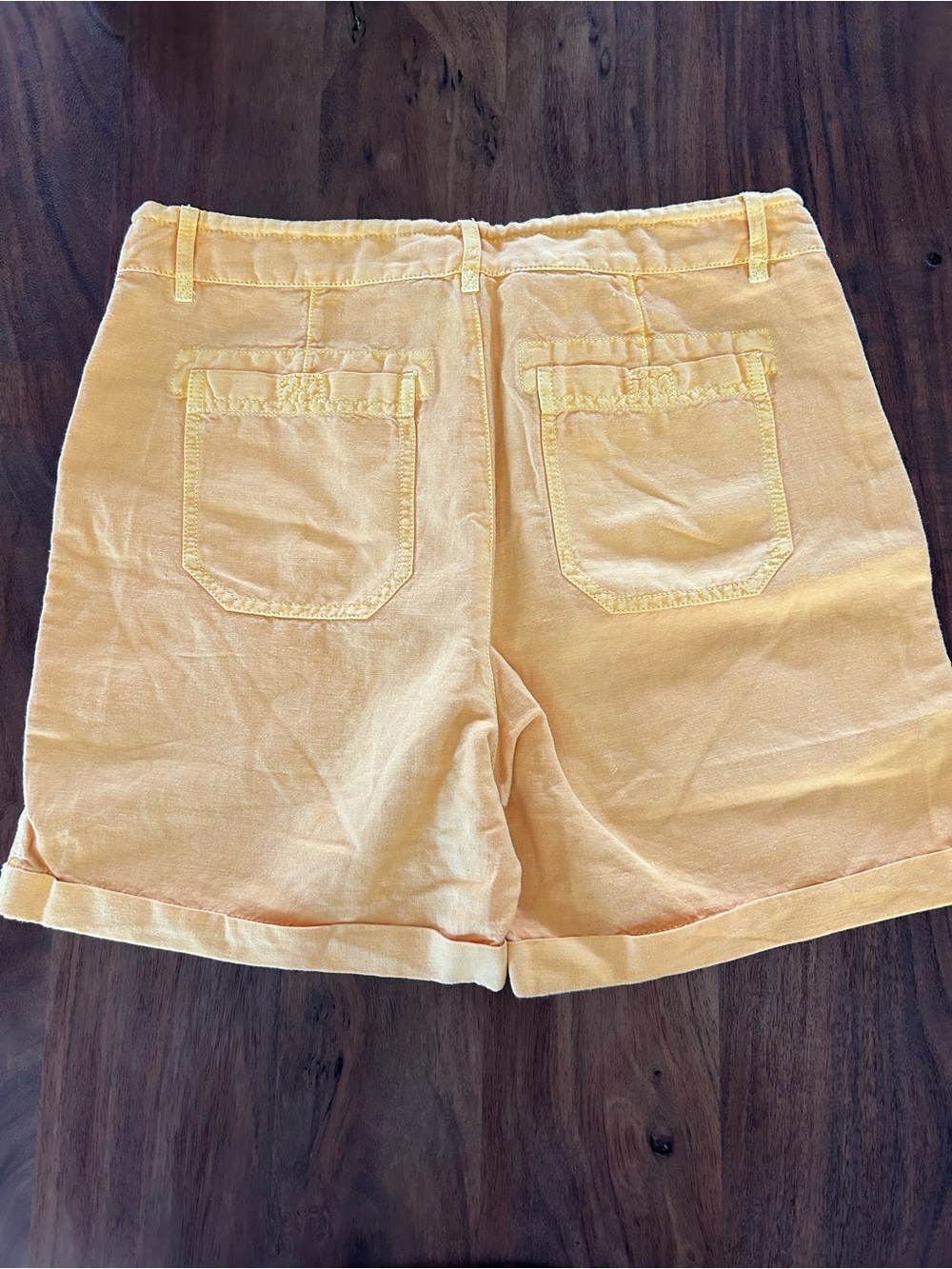 Sundance NWT Yellow Linen Blend Drawstring Utility Cuffed Shorts Small - Picture 4 of 4
